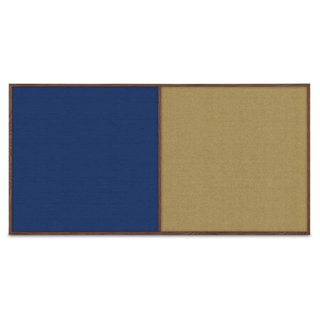 United Visual Products Enclosed Corkboard, 1 Door, 72"x48", 4" Fra UV3412-GOLD-BLSPRU